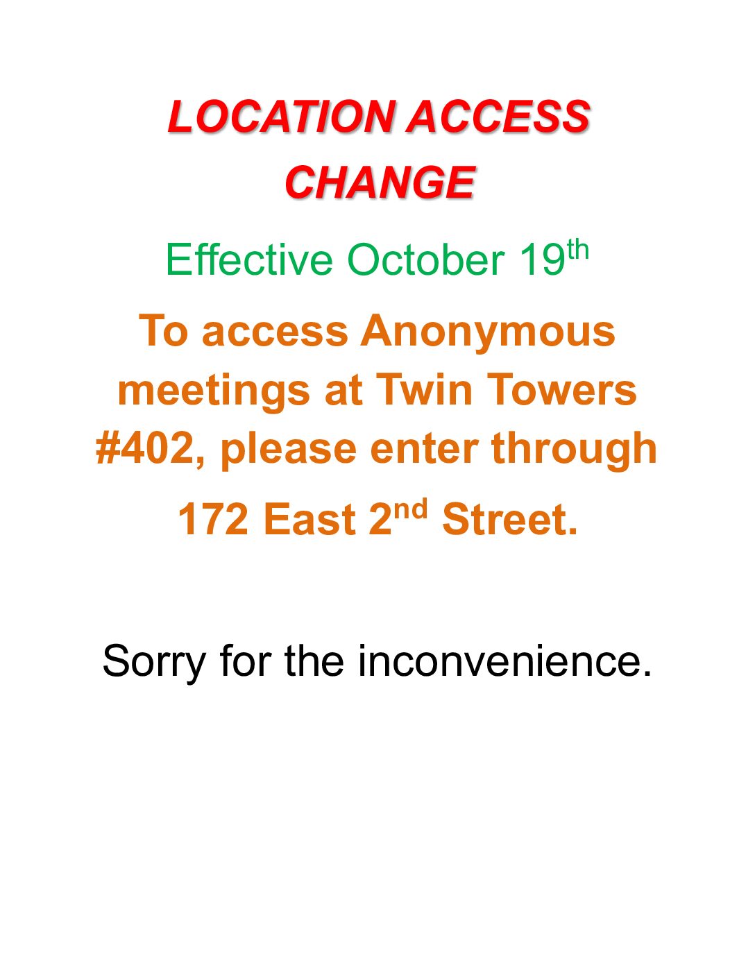 LOCATION ACCESS CHANGE